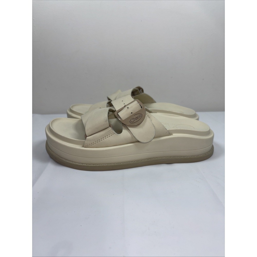 Chaco Cream Platform Slide Sandals - Picture 5 of 16